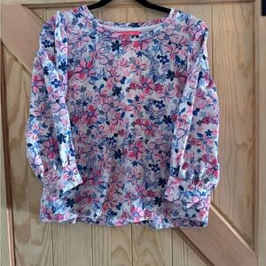 Lilly Pulitzer Floral Long Sleeve Top Size Large